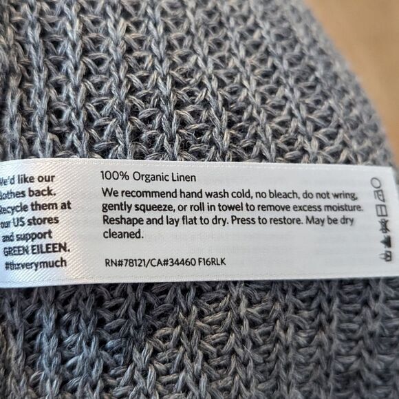 Eileen Fisher Gray Grey organic linen cardigan sweater - Picture 3 of 4